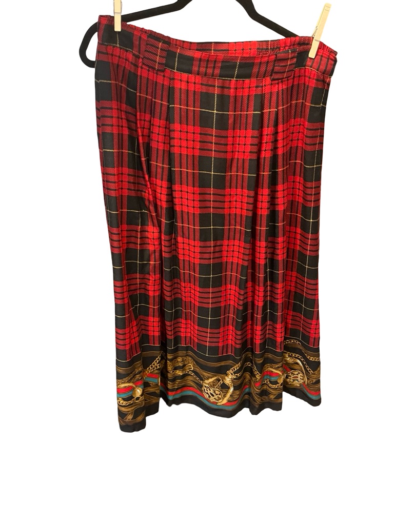 Vintage Skirt Size 16 - Vintage Plaid Riding Skirt. Vintage Horse Riding Skirt